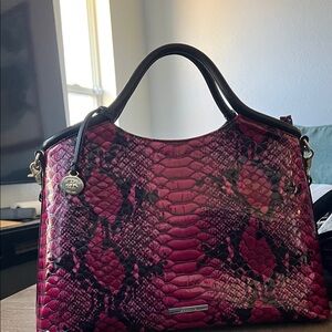 NWOT Brahmin Pink snakeskin Black and Pink